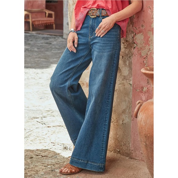 Driftwood Martha Wide Leg Jeans Sz 29x34 Dark Wash Sundance Exclusive NWT - Picture 1 of 8
